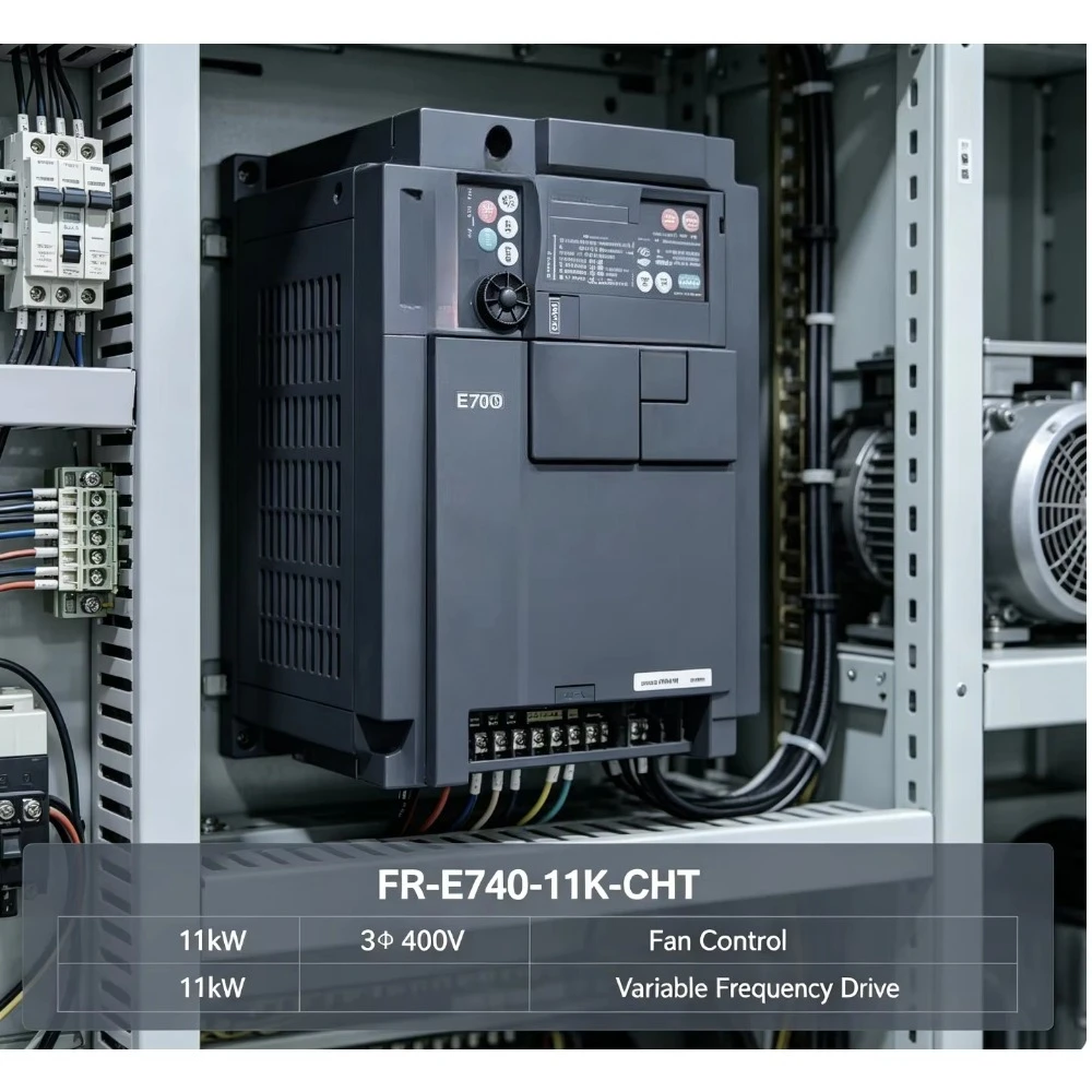 11KW Inverter FR-E740-11K-CHT 3 Phase 380V-480V Motor 23A Sensorless Vector Control Compact Design CE