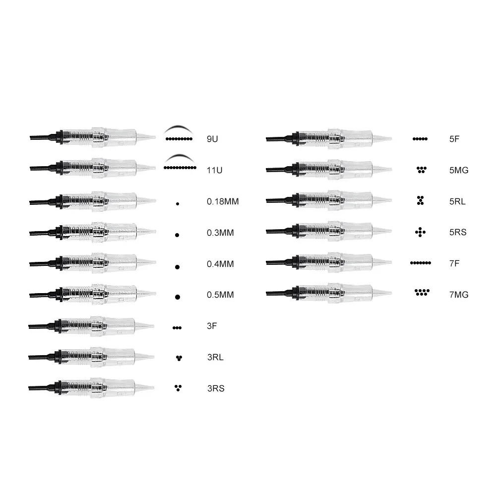10 sztuk / pudełko 1RL Igła do tatuażu Śruba do makijażu permanentnego Igła do Black Pearl P300 P90 Pmu Maszyna do Microblading Narzędzia