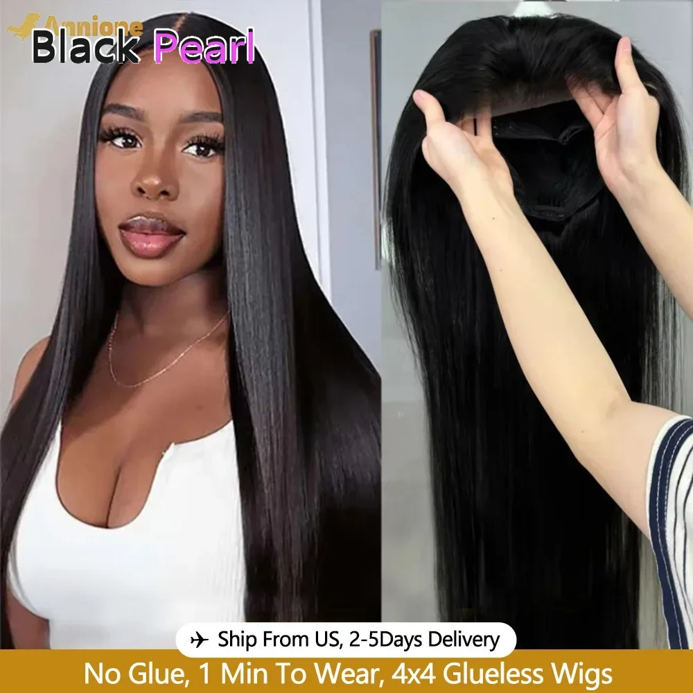 

32 inch Glueless Wig Human Hair Ready To Wear 13X4 Brazilian Straight HD Lace Front Human Hair Wig 100% Human Hair Wigs Glueless