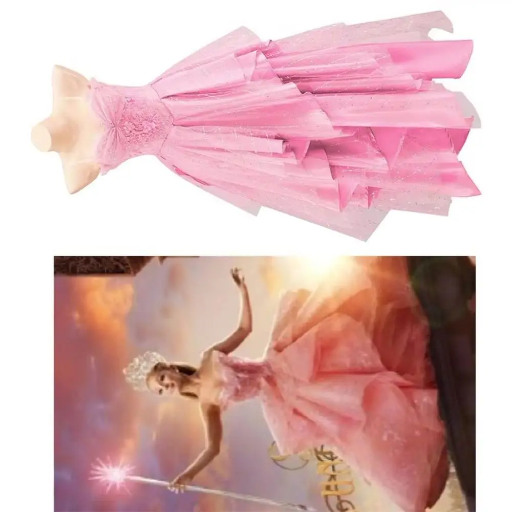 

Movie Glinda Cosplay Costume Suspender Pink Princess Dress Stage Performance Dress