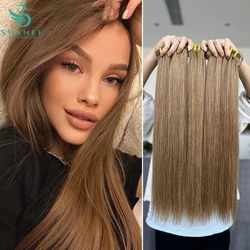 SWANEE Human Hair Straight #8 flaxen Colored Hair Bundles Vietnamese Virgin Remy Human Hair Bundles Raw Hair Extensions Tissage