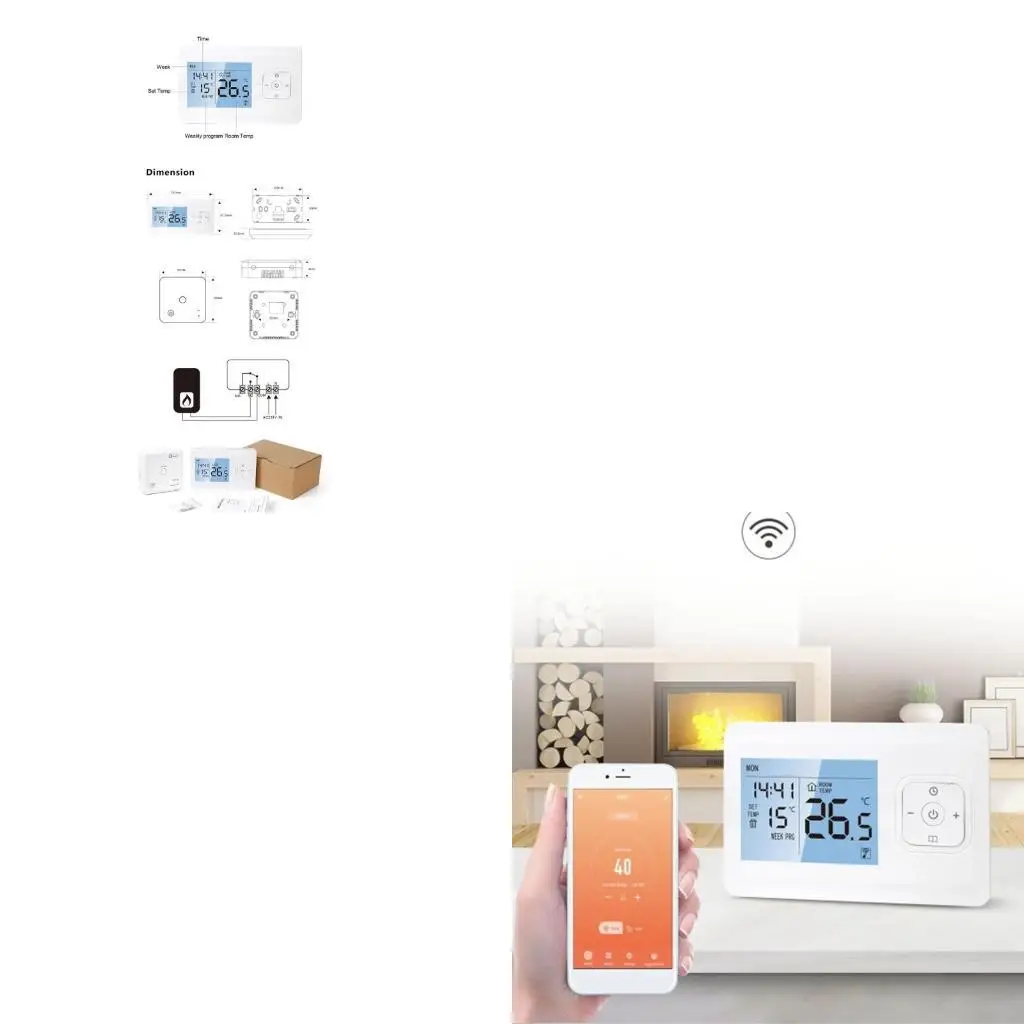 652F Thermostat LED Screen WiFi Programmable Temperature Controller for Electric Heating Save Energy Electric Heating