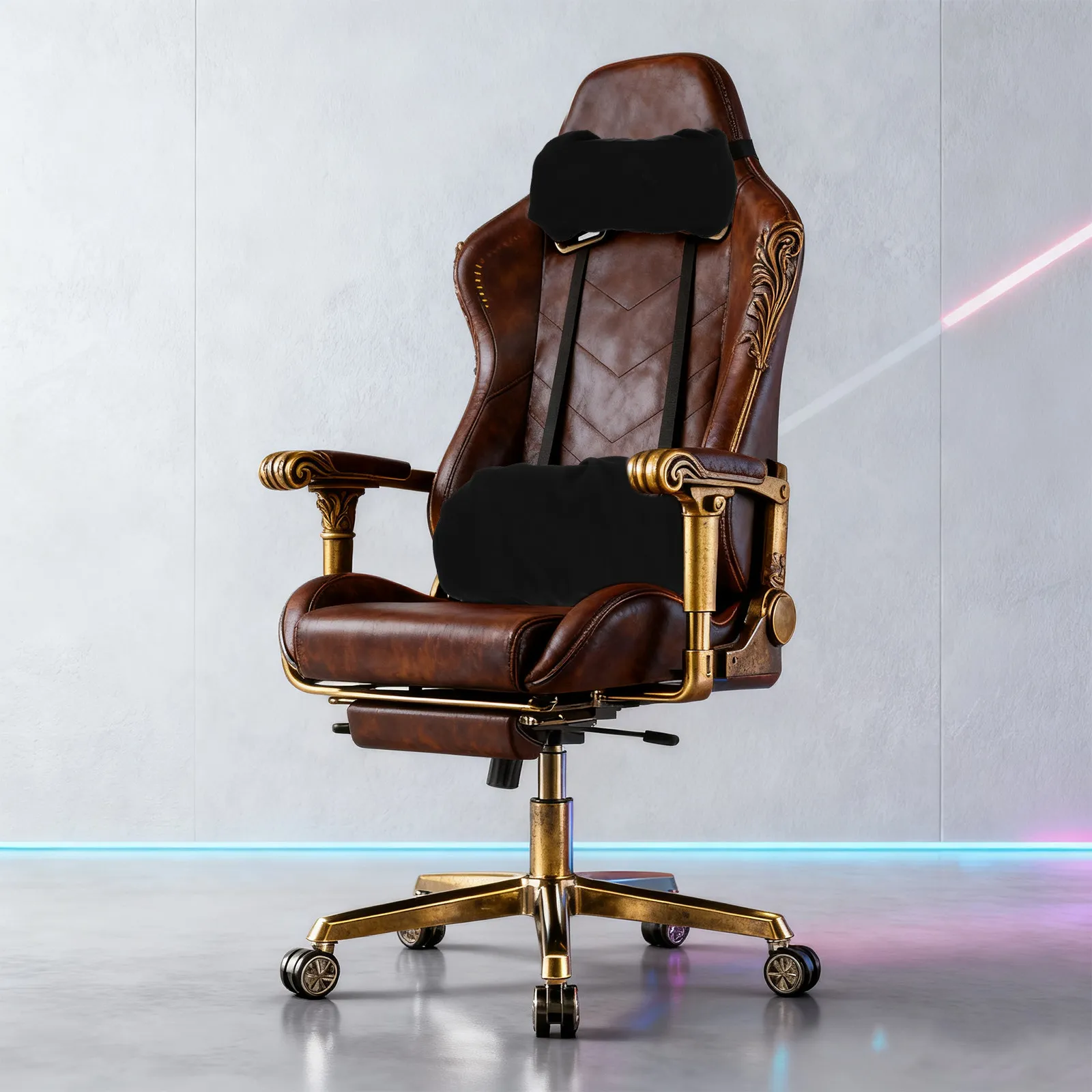 2Pcs Gaming Chair Pillow Covers Ergonomic Neck Lumbar Support Slipcover Office Desk Chair Back Cushion Sleeve Breathable