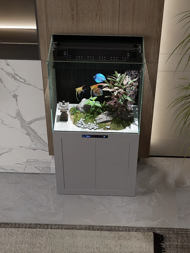 Lhh living room small floor-to-ceiling household self-circulation ecological water-free bottom filter aquarium
