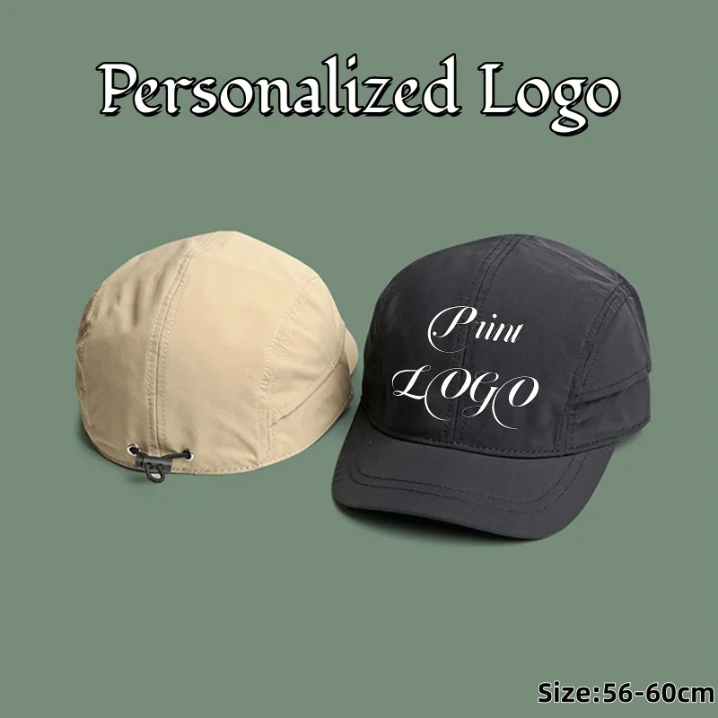 Customizable Quick Dry Short Brim Baseball Cap, Personalized Logo/Text Print Adjustable Sports Cap, Unisex Outdoor Sun Hat