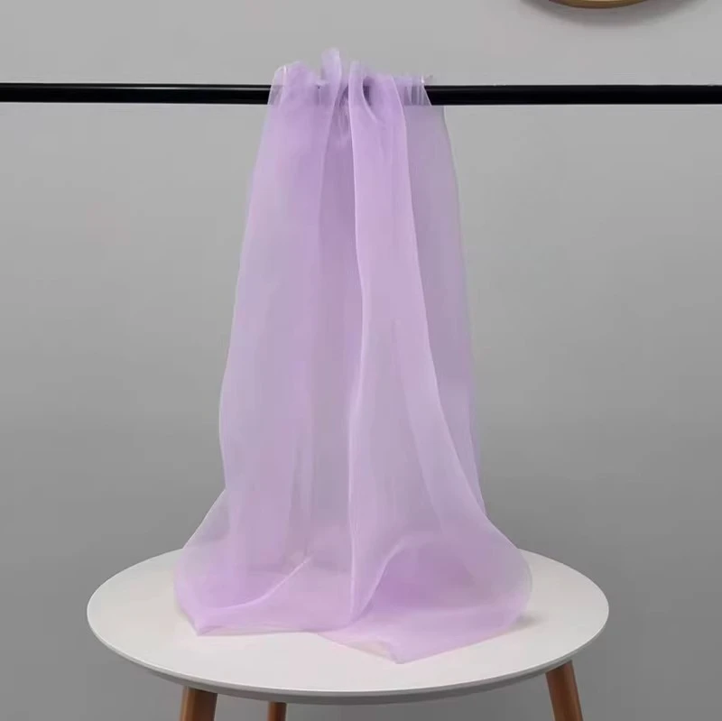 5 m/Lot Organza-Stoff mit hoher Dichte für Hochzeitskleider, Seidenimitat-Stoff, DIY handgefertigte Accessoires, transparentes Garn – Detail 11