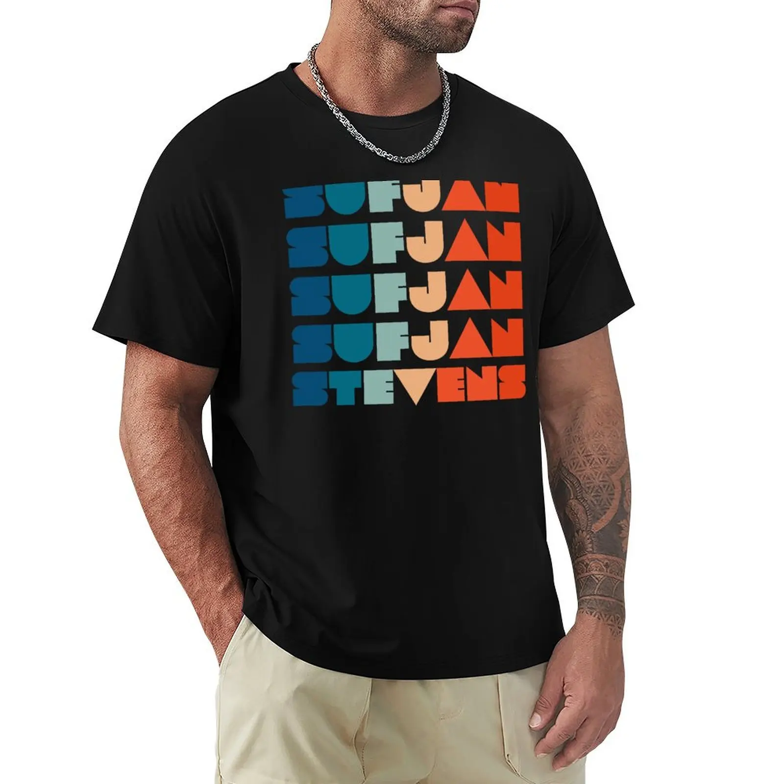 Sufjan Retro T-Shirt Plus Size Lightweight Tee Shirt