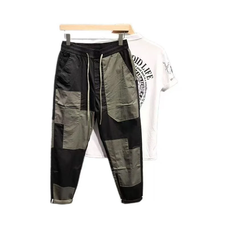 

Свободные мужские спортивные брюки Harajuku Sle, повседневные брюки, модные, свободные, с эластичной резинкой на талии, цветные, молодежные, активные, летние, тонкие