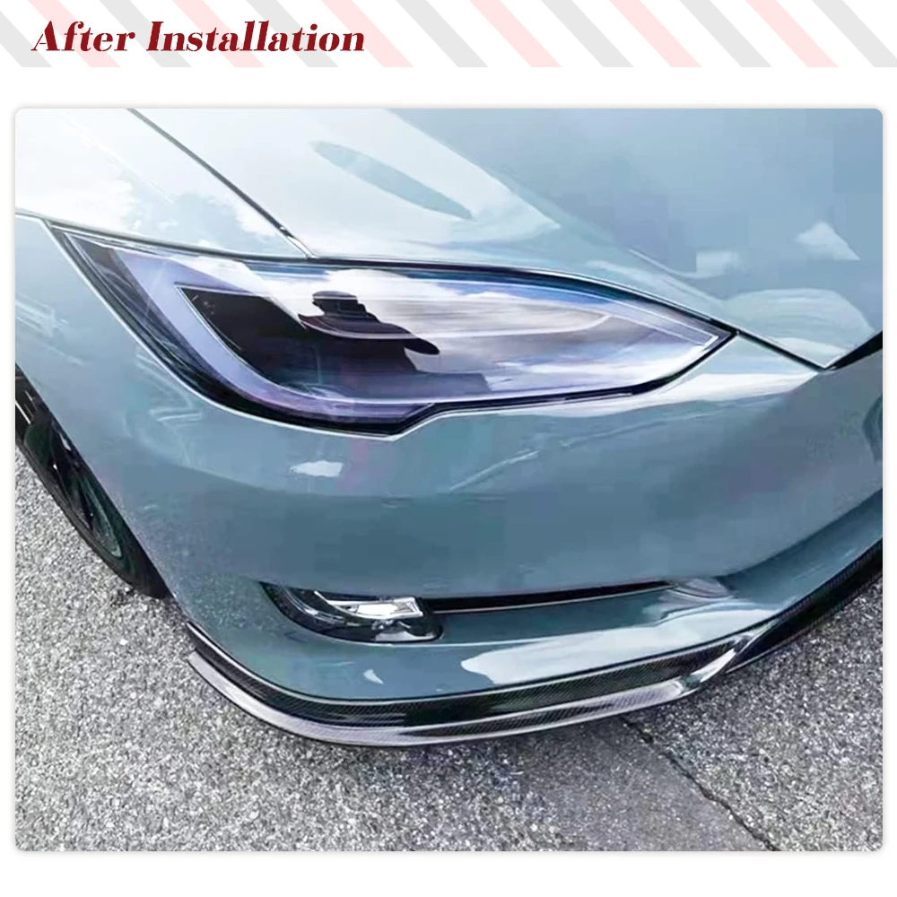 Labbro paraurti anteriore in fibra di carbonio per Tesla Model S 2016-2020 Kit Spoiler anteriore accessori per auto Kit carrozzeria protezione Trim