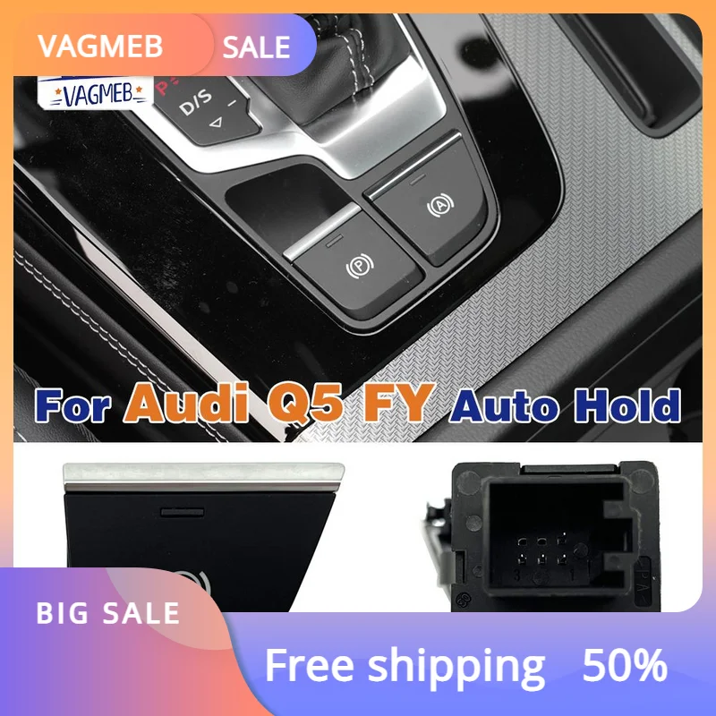 LHD Original Hill Hold / Auto Hold Switch For Audi Q5 FY White backlight button 80B 927 143 80B927143