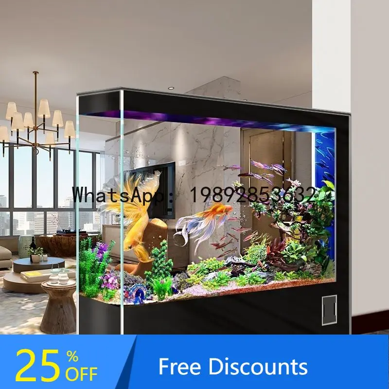 

CZ Floor Screen Medium-Large Living Room Home Partition Entrance Bedroom Luxury Square Tank Aquarium