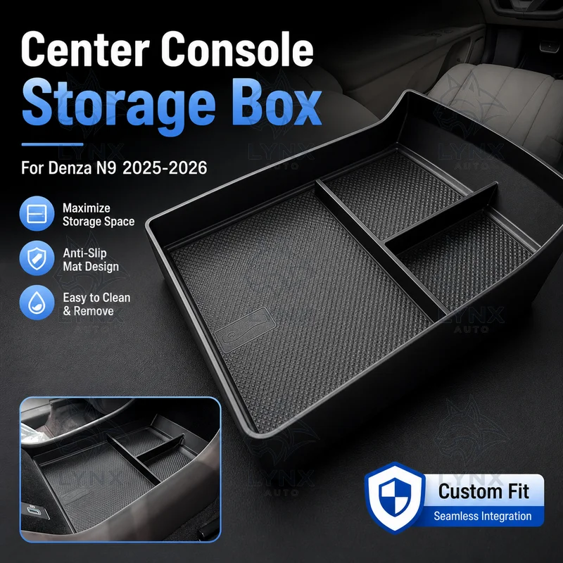 For Denza N9 2025-2026 Center Console Lower Storage Box Car Organizer Automotive Accessories Custom Modification