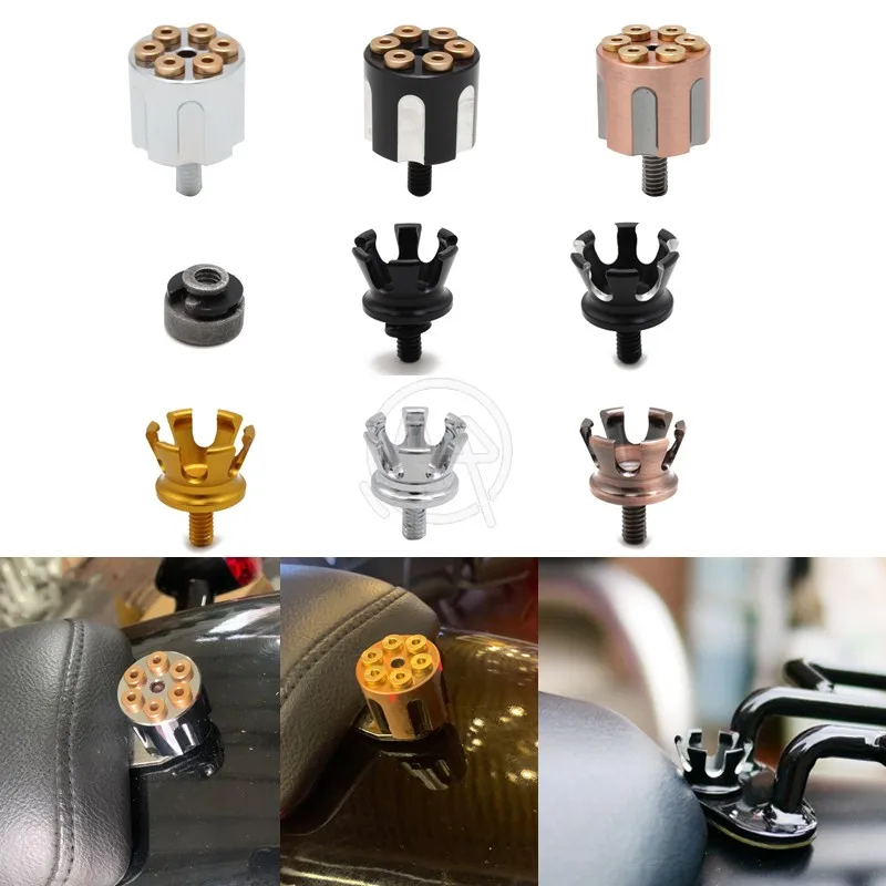 

Motorcycle Crown Style /Bullet Style Custom Aluminum Seat Bolt For 1996 - 2021 Harley Sportster Dyna Street Bob