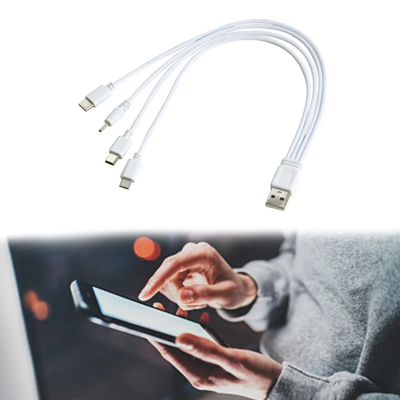 4 in 1 USB Charging Cable Multi functional USB Charger Cable Versatile Cord for Phones Tablets Game Consoles Headphones