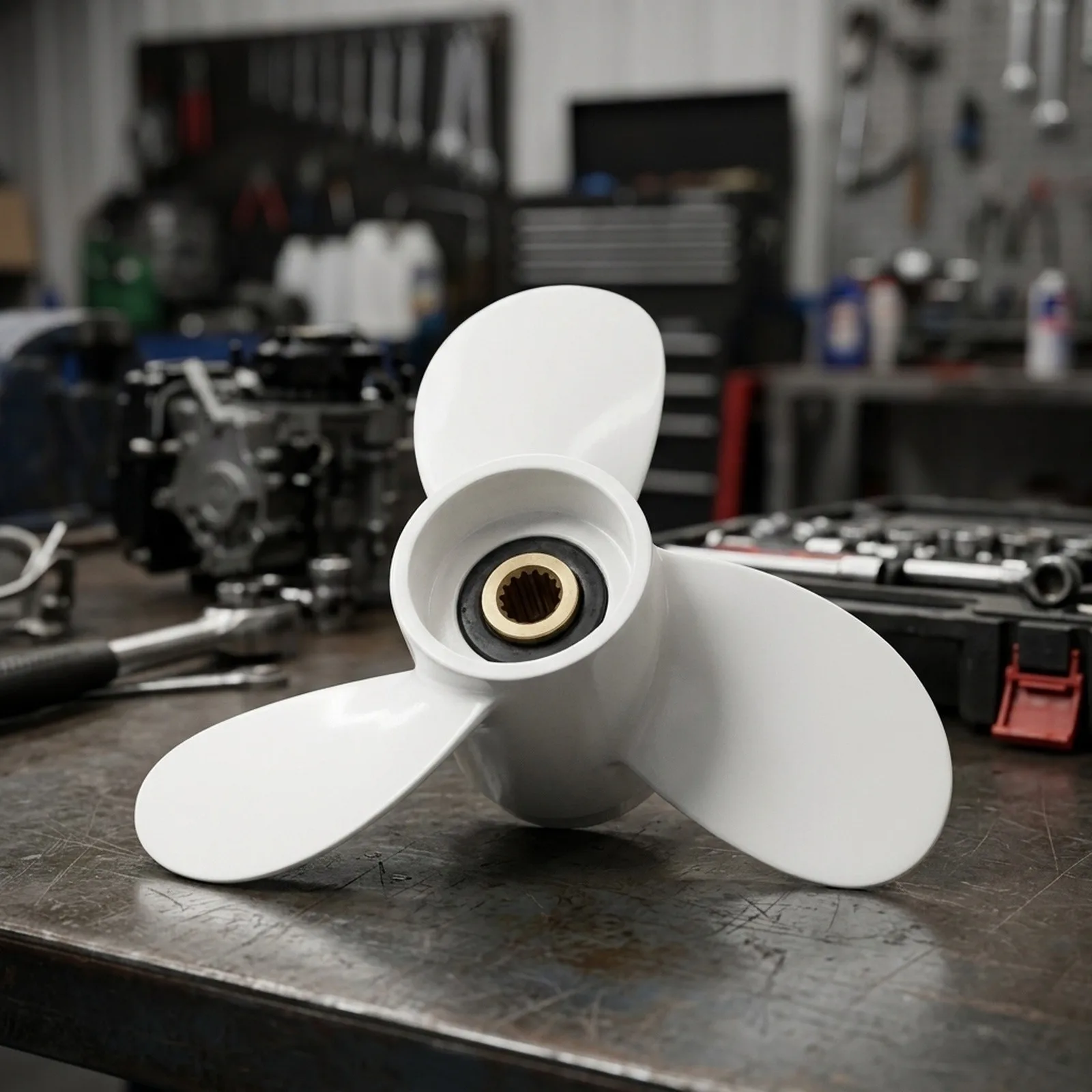 White for outboard Propeller Aluminum Propeller Heat Resistant Material Anti-aging Construction Pressure Resistant Design