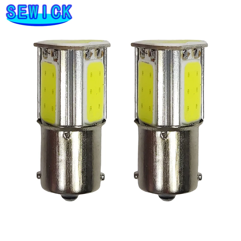 

50 шт. 1156 P21W BA15S 1157 BAY15D COB Светодиодный чип накаливания Автомобильные стоп-сигналы Автоматическая лампа заднего хода Парковочная лампа 12 В Красный Белый Желтый