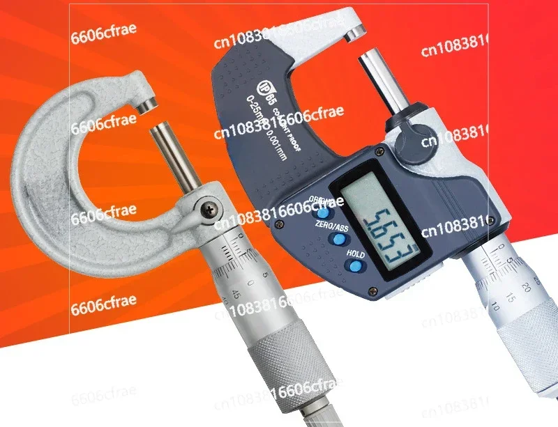 Electronic Digital Display/mechanical Spiral Micrometer, Outer Diameter Micrometer