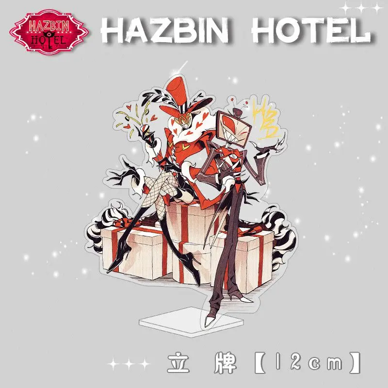 Disponibile Hazbin Hotel Lucifero Morningstar Vox Acrilico Desktop Stand Collezione Figura Decorazione Ornamento Modello Giocattolo Regali