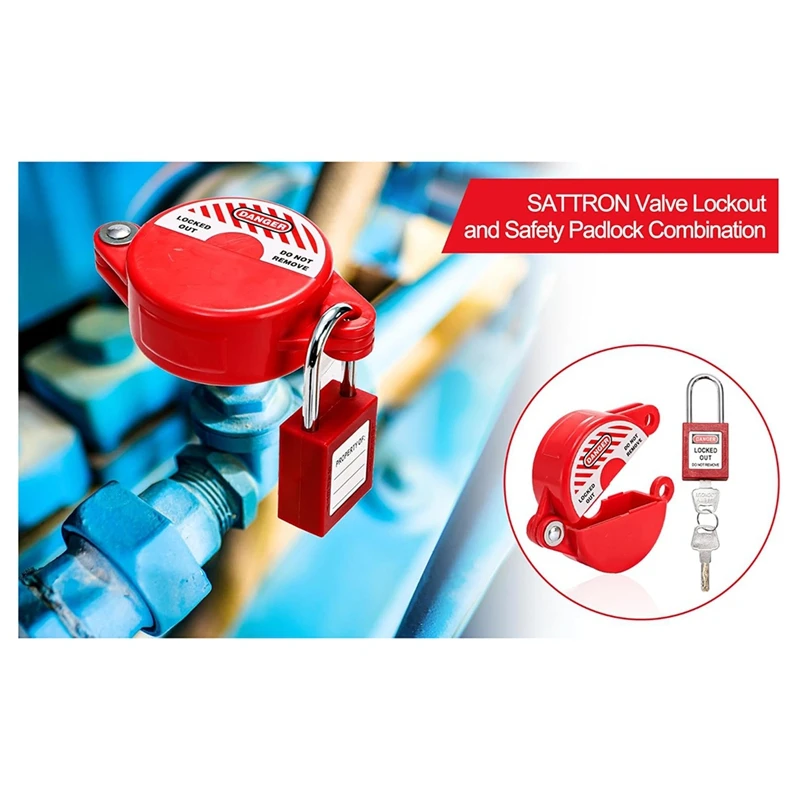 Y51A-蛇口ロックアウトと安全南京錠、4個セット、スイベル安全ゲートバルブロックアウト、直径1～2-1/2インチのバルブハンドル用