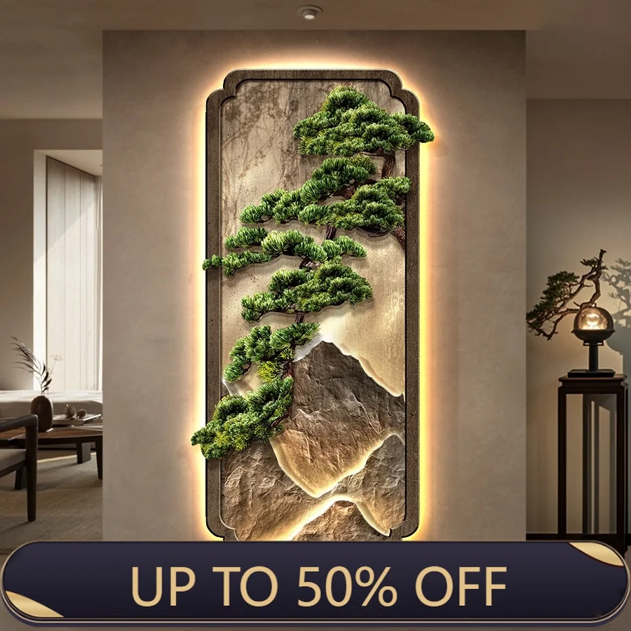 Neo-Chinese LED Mural Lamp For Corridor Foyer Living Room Entrance Bedroom Home Decoration Painting Background Wall Light Lustre