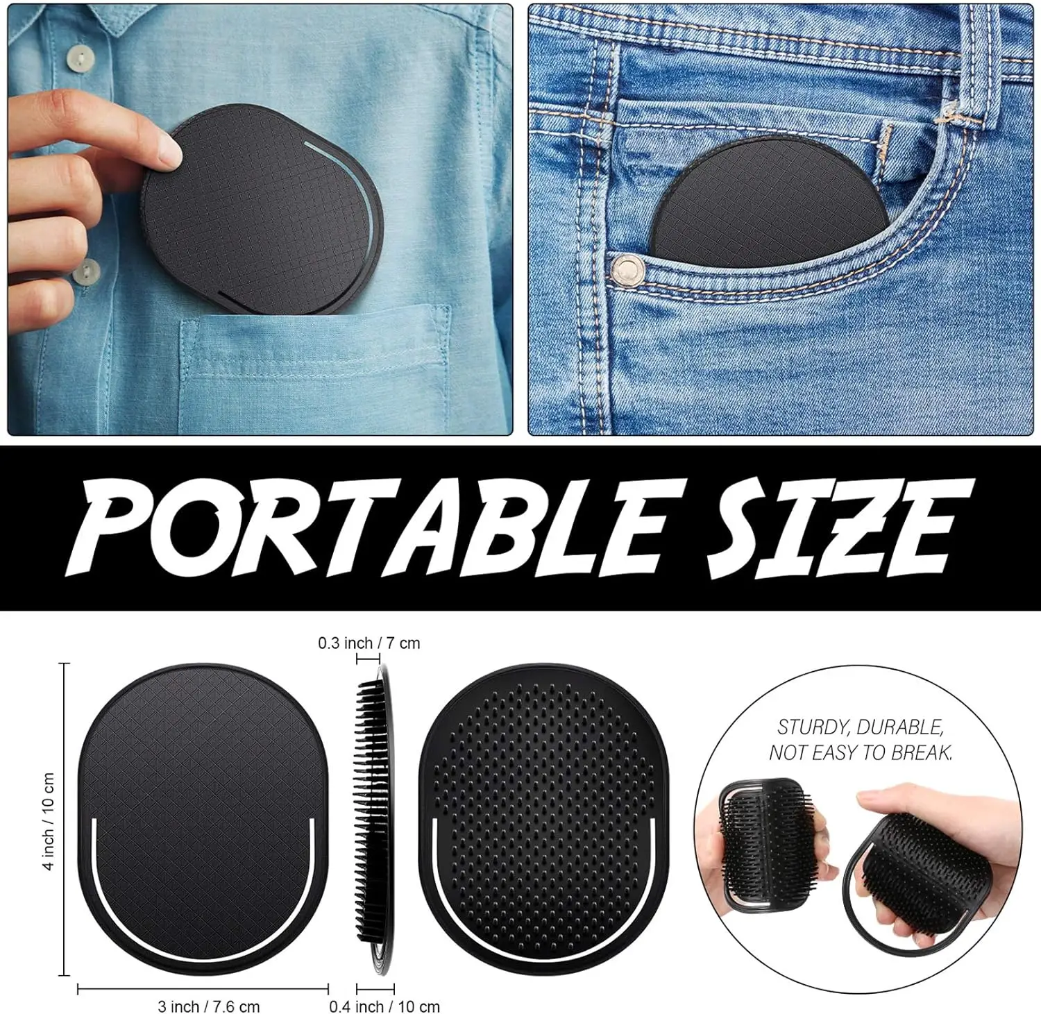 6 قطع من أمشاط الجيب، فرشاة الجيب، فرش الشامبو، مشط تدليك فروة الرأس، مشط فرشاة شعر مدلك، خاص للشعر المستعار الحقيقي #2