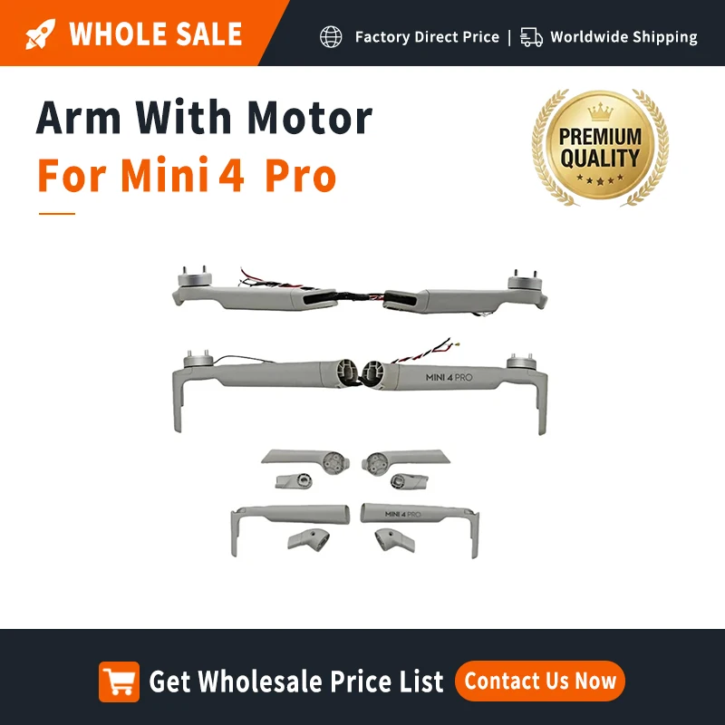 

Factory Direct For DJI Mini 4 Pro Arm With Motor Front/Rear Axis Drone Frame Repair Parts Replacement Wholesale Price Available