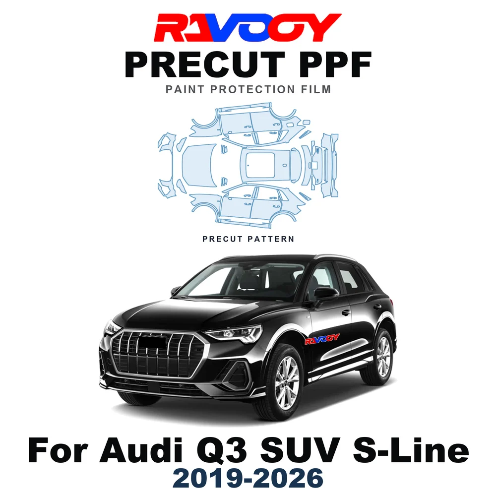 Precut PPF For Audi Q3 SUV S-Line 2019-2026 8.5mil TPU Paint Protection Film Hood Bonnet Bumper Headlight Self-Healing Clear Kit