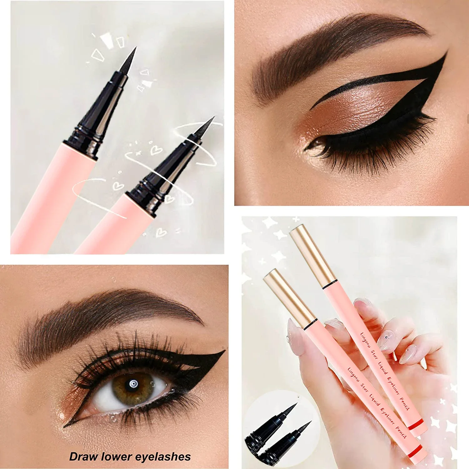 Black eyeliner pen-Long-lasting, Waterproof, Quick-Drying, ultra-fine, smooth & flowing,create perfect lines with just one strok