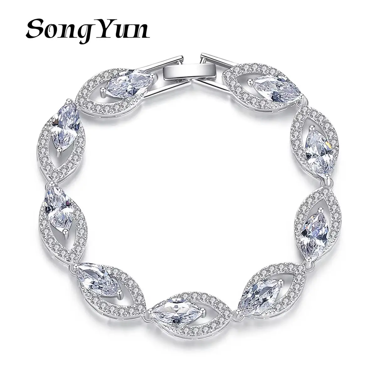 

SYYG Fine Jewelry MHT Quality Brass Bracelet Charm Cuff CZ 7A Zircon Bachelorette Gift Statement Jewelry Women Bracelets Jewelry