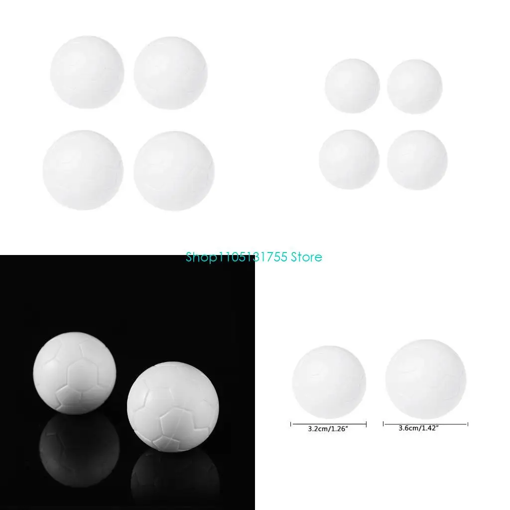 

K0EF 2 Pcs Table Soccer Mini White Balls Resin Football Indoor Tabletop Game Ball
