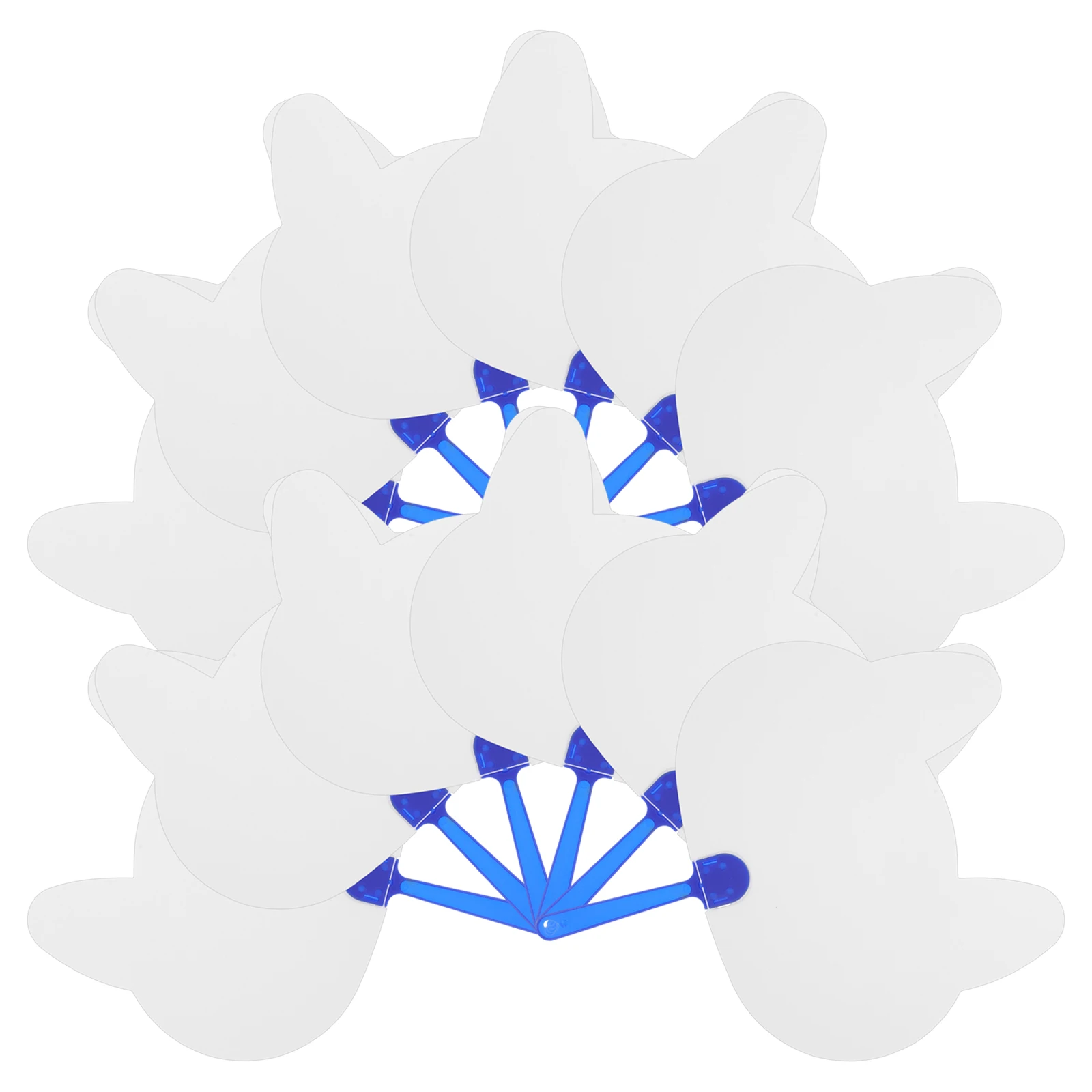 

12pcs Chinese Fan Crafts For Kids Blank Hand Diy Paper Fans Folding Plastic Graffiti Craft Supplies Painting Graffiti Fan Fans