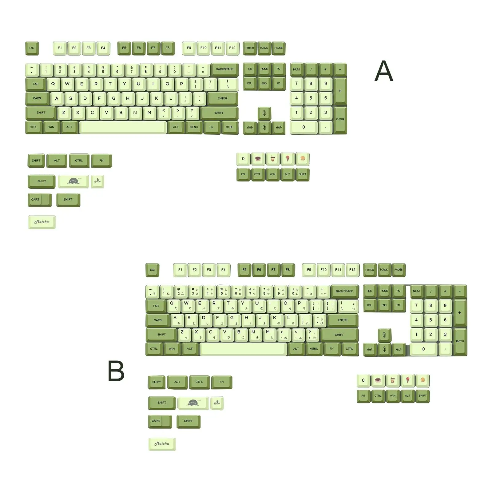 

124 Keys PBT Keycaps Assembly (Only Keycap) Standard Cover Key Caps for 87 98 104 108 61 63 64 68 75 84 Mechanical Keyboard