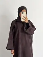 Robe Abaya pour femme, Kaftan Jalabiya rayée, pour fête, style musulman, Dubaï, Caftan marocain, longue robe, Abayas 2026 5