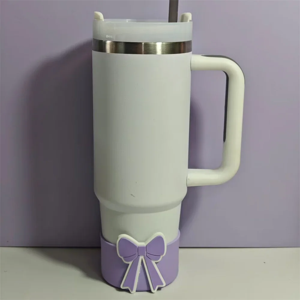 

Cute Bow Silicone Boot Bottom Sleeve Cover for 30/40 OZ Tumbler Cup Protection Case Straw Covers Cap