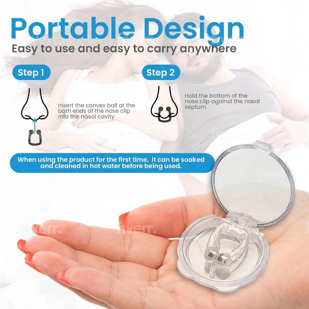 Premuim Silicone Anti Snoring Device Nose Clip Magnetic Sleep Tray Sleeping Aid Improve Sleeping Easy Breathe Apnea Guard Night