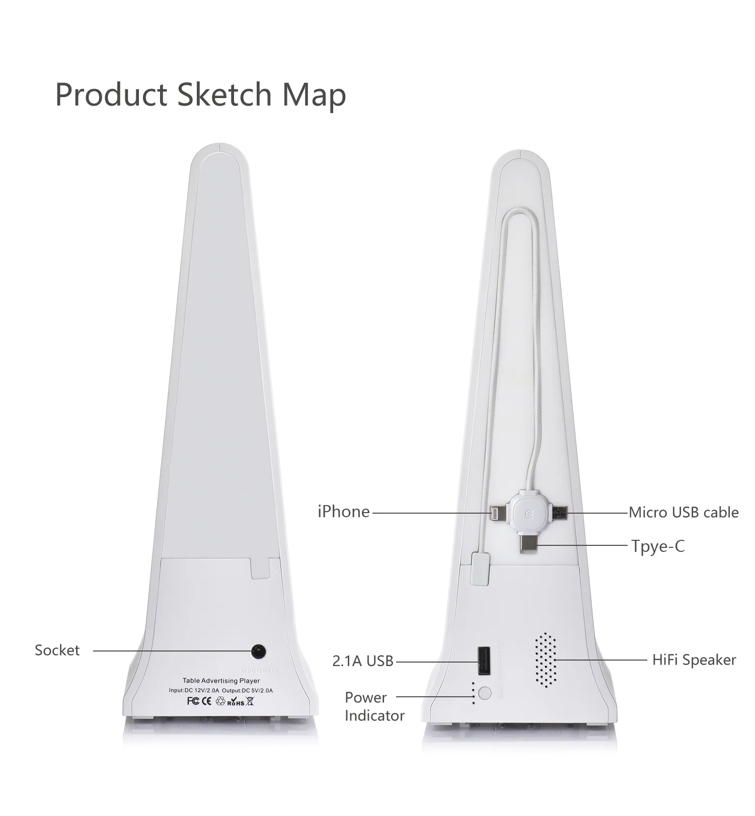 جديد وصول 7 / 8 بوصة مزدوجة الجانب شاشة تعمل باللمس كشك رقمي قائمة مطعم عرض سطح المكتب الإعلان الرسومات اللاعبين