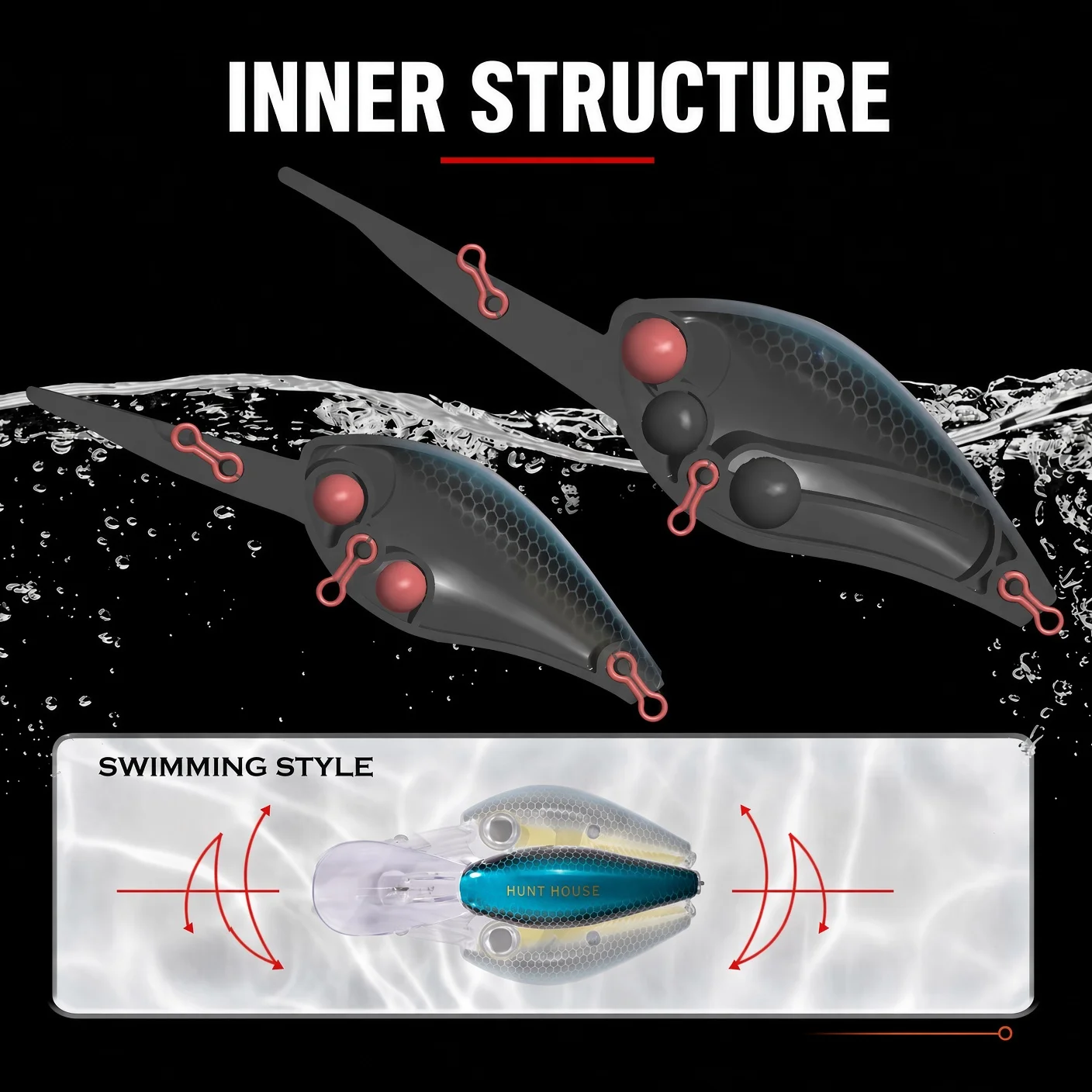Hunthouse Crankbait Fishing Lure 60mm/13g 75mm/18g Long Lip Hard Crank Floating Bait For Seabass Deep Diving Wobbler LW903 4