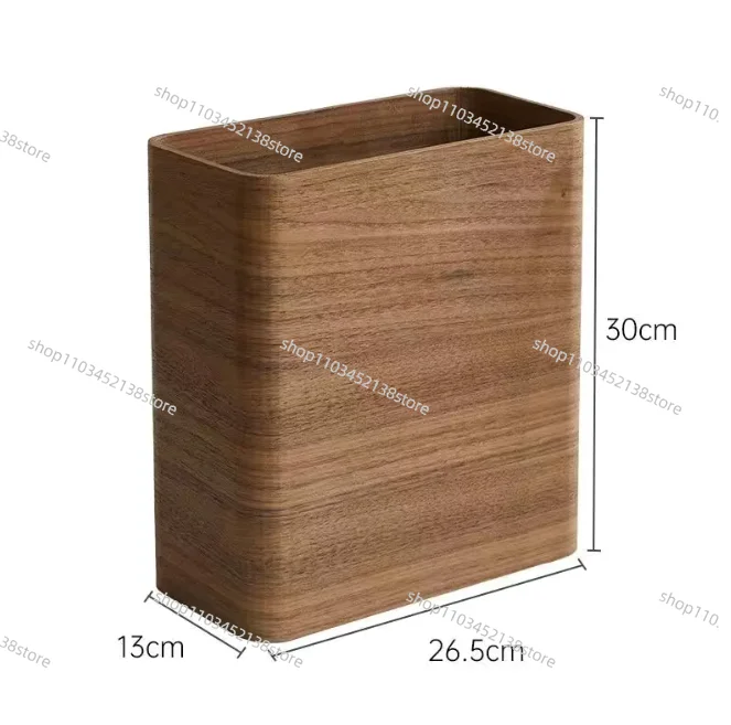 Simple Rectangular Garbage Can Wooden Storage Bucket Wastebasket Home Kitchen Trash Cleaning Tools Accessories