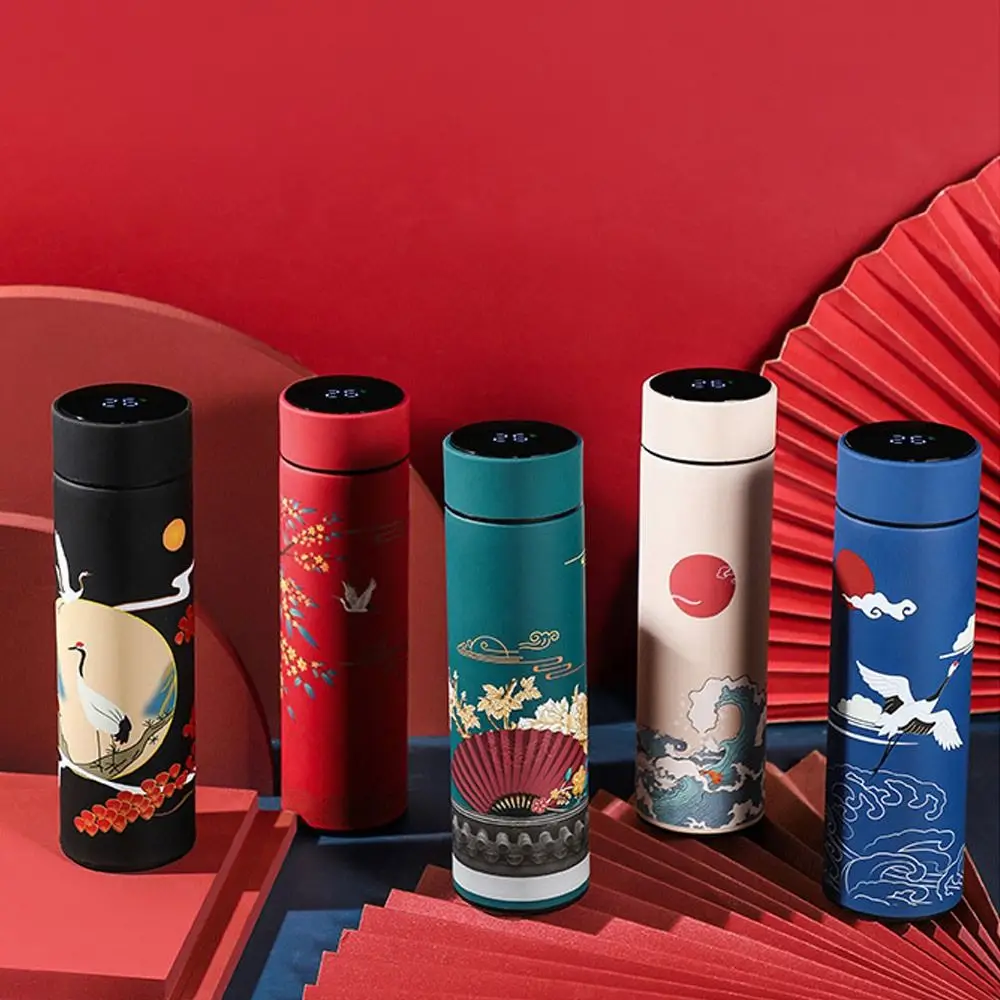 Drinkware Temperature measurement Vacuum Flasks Chinese Style Premium Travel  Mug Cup Intelligent Temperature Display