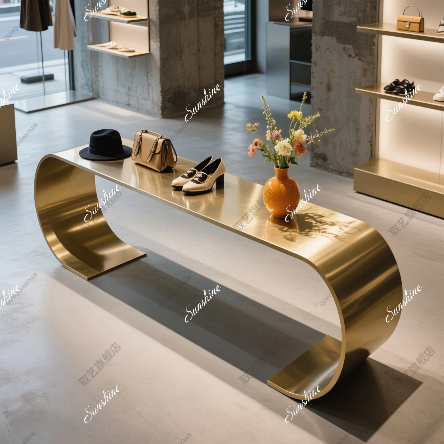 Modern minimalist high-end light luxury stainless steel Nakajima water table