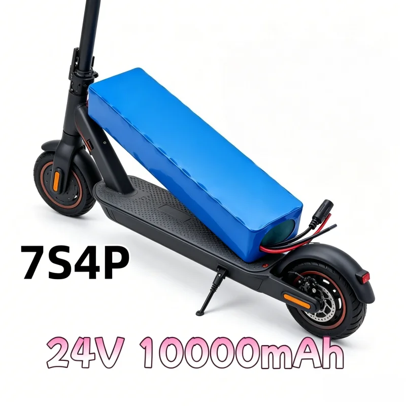 Rechargeable 24V 10000mAh Lithium Battery Pack 7S4P 15A BMS + 29.4V 2A Charger for Solar Panel RV Marine Backup Power