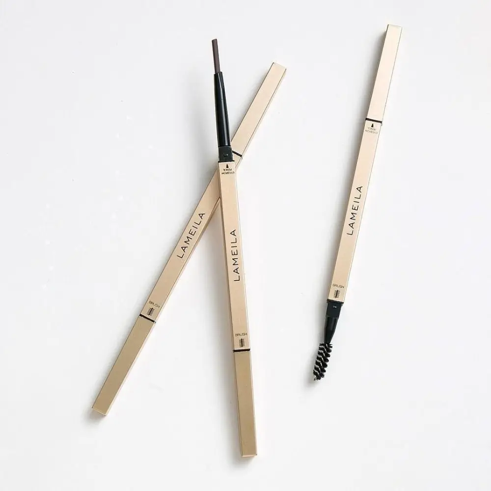 Double Head Eyebrow Pencil With Brush Smooth Waterproof Eyebrow Stick Sweatproof Eyebrow Powder Eyebrow Pen