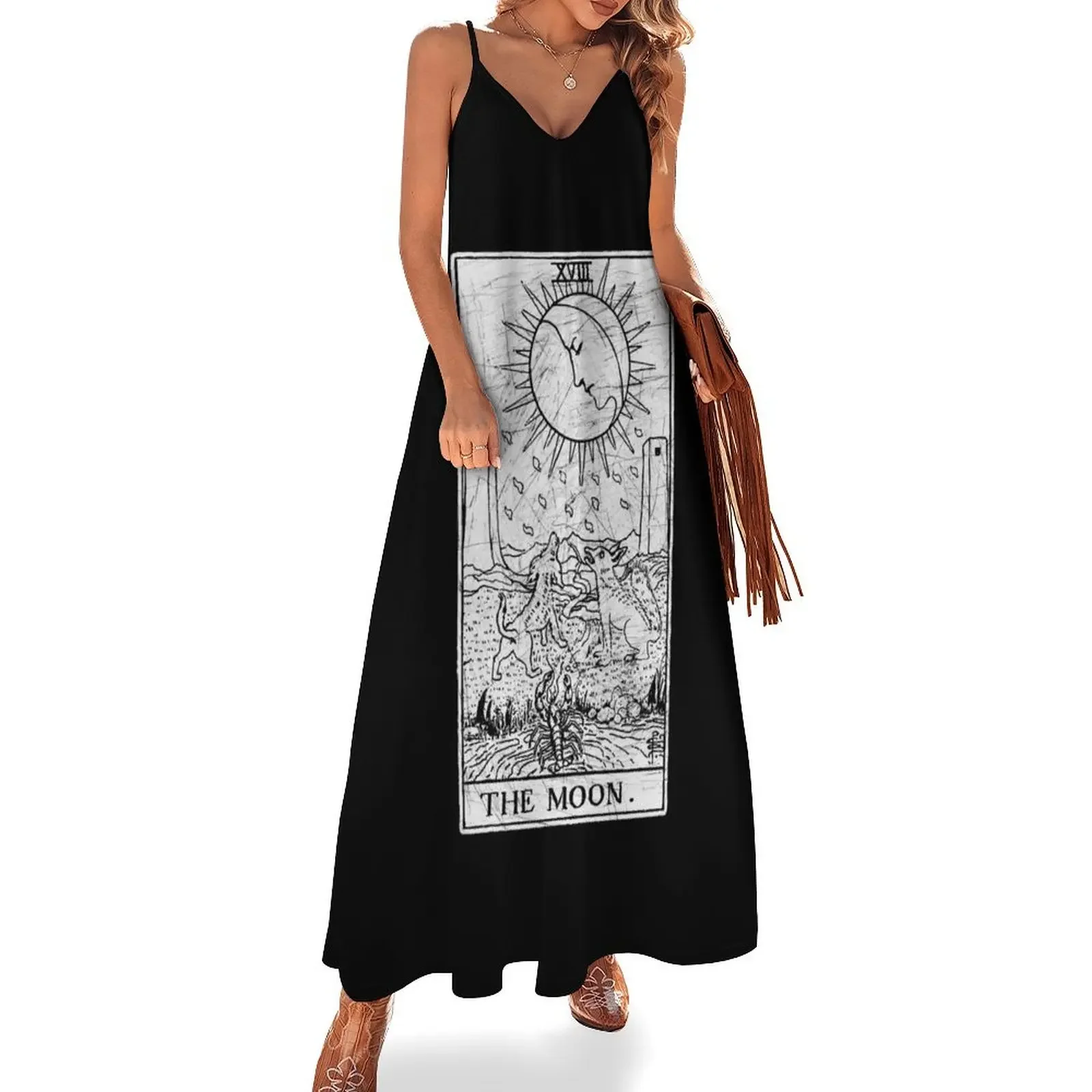 

The Moon Tarot Card - Major Arcana - fortune telling - occult Sleeveless Dress summer dresses women 2025 dress party night