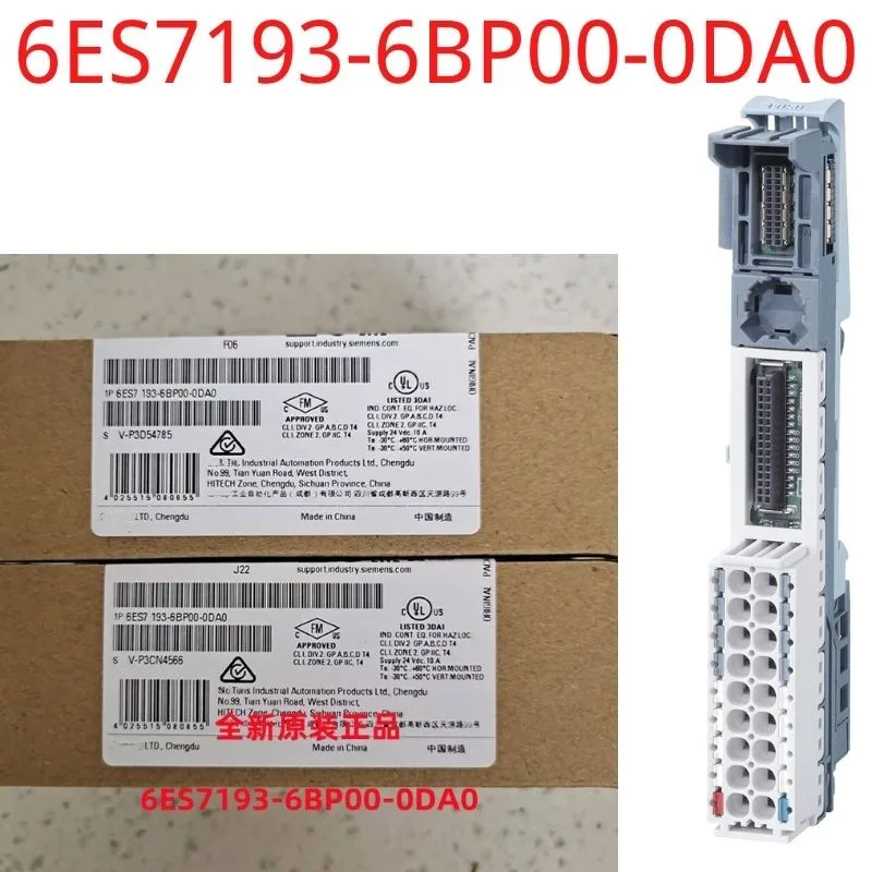 

6ES7193-6BP00-0DA0 Brand New SIMATIC ET 200SP, BaseUnit BU15-P16+A0+2D, BU type A0, push-in terminals, without aux. terminals,