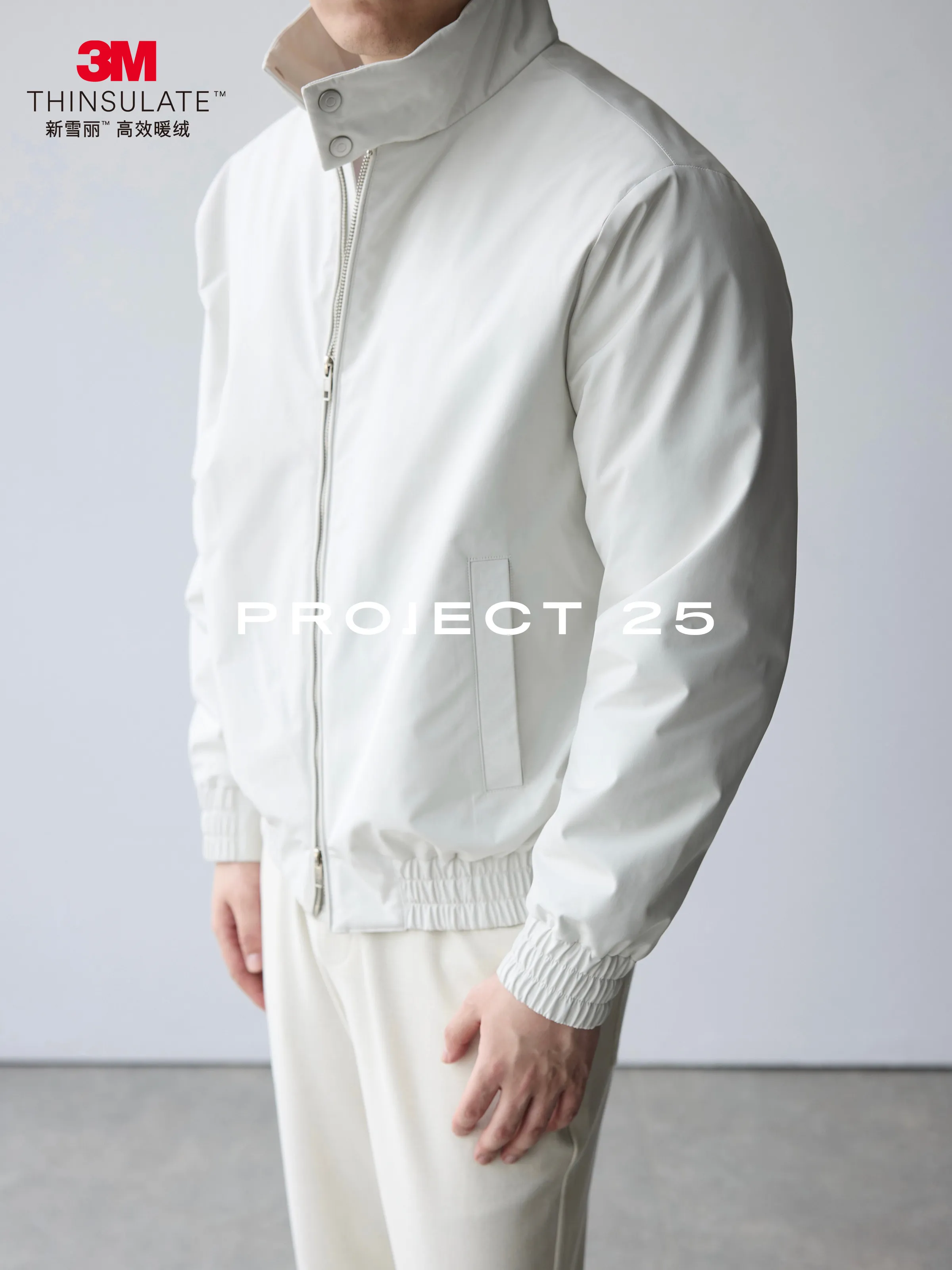 PROJECT 25 Stand Collar Commute Padded Jacket Men 3M Thinsulate Insulation Water Resistant Windproof Lightweight Winter Coat