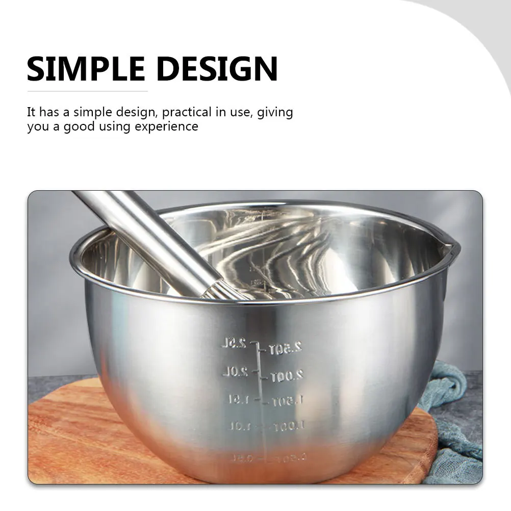 

Large Capacity Stainless Steel Mixing Bowl for Baking Cooking Salad Prep Kitchen Storage Bowl with Measurement Markings Egg