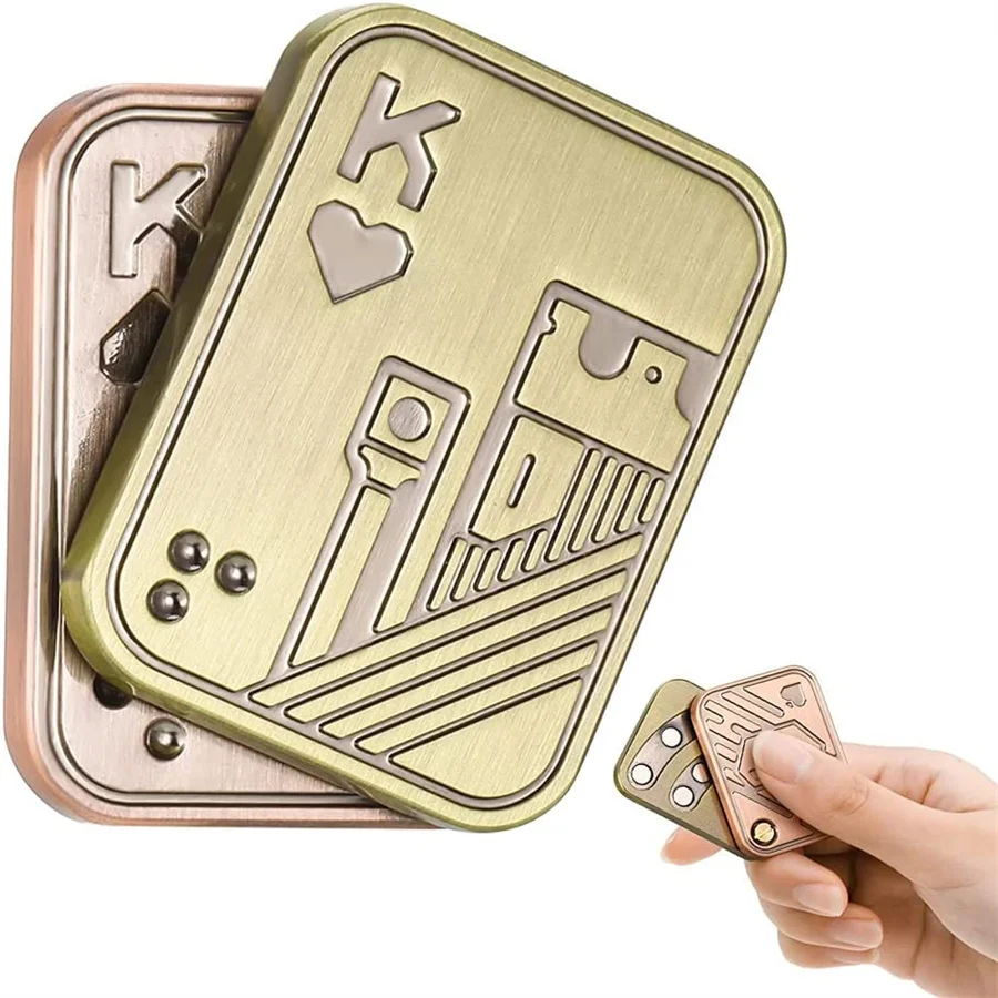 

Metal Finger Spinner Toy - Metal Poker Card Pushing Finger Slider Stress Relief Toy, Coin Tapping Touch, Gift for Office Desk