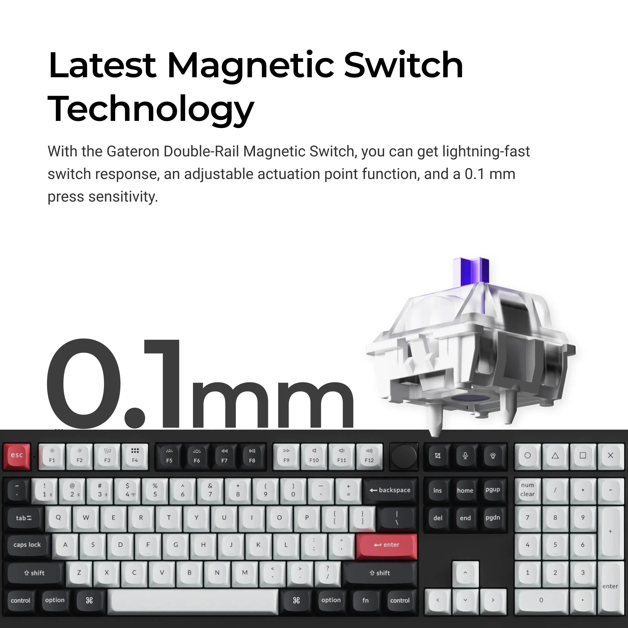 Keychron Q6 HE QMK Wireless Magnetic Switch Custom Gaming Keyboard Full Aluminum RGB Backlit Full-Size Knob