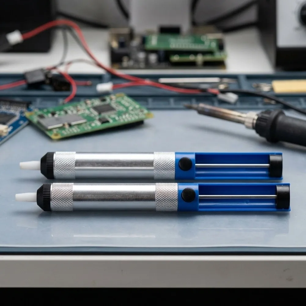 2PCS Aluminum Desoldering Pump Solder Sucker for Effective Solder Removal from Printed and Electronic Assemblies