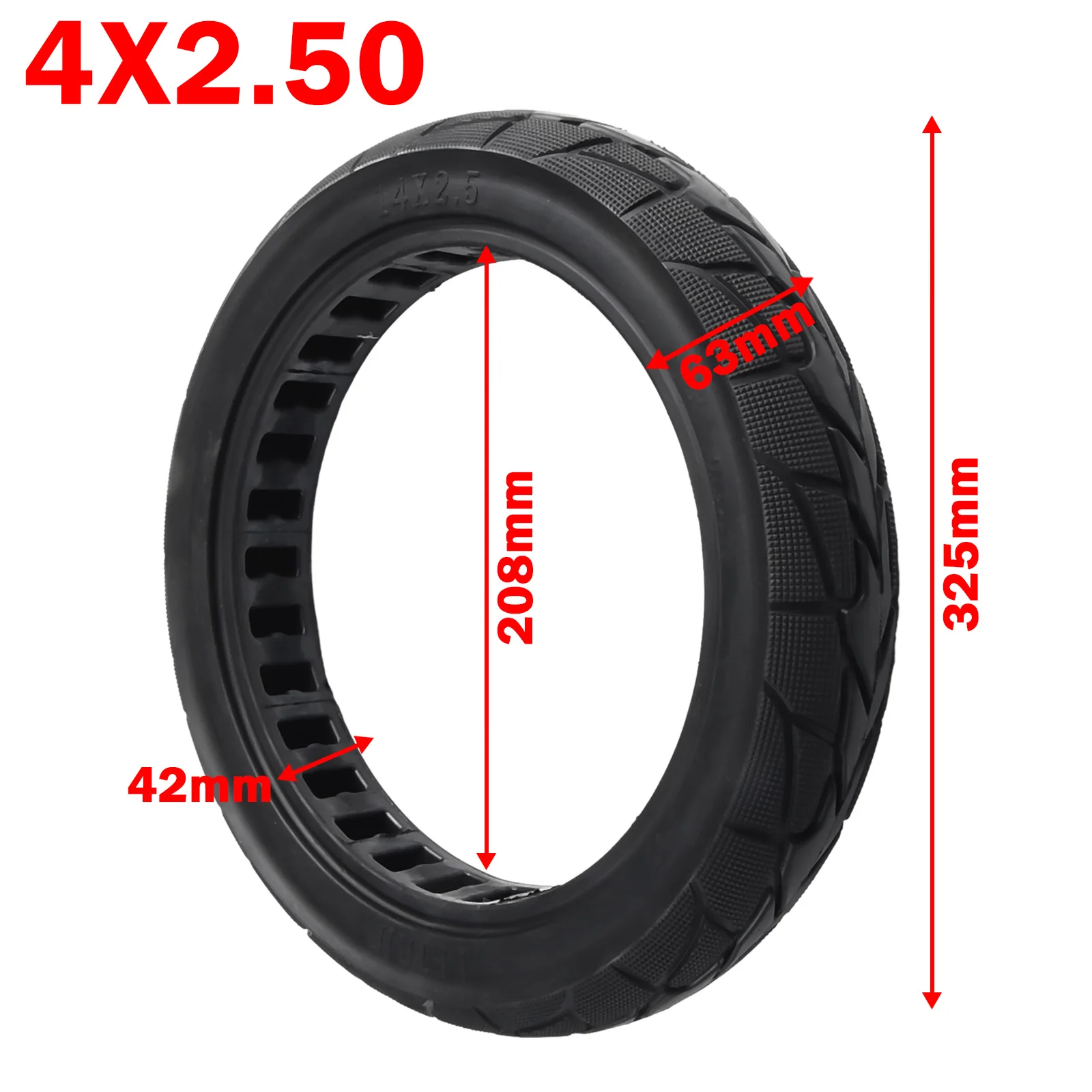 

14 Inch 14x2.50 Bicycle Tires Solid Tyre Non-inflatable Explosion-proof Tire For Electric Bike 2.50-10 Tire For Ebike Solid Tire